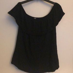 Off the shoulder black shirt